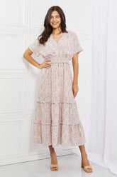 Robe longue à manches kimono HEYSON Sweet Talk en rose poudré